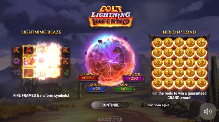 Glavni zaslon Colt Lightning Inferno
